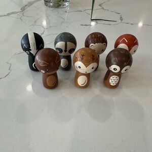 VGUC Amy’s painted pegs “woodland animal” set